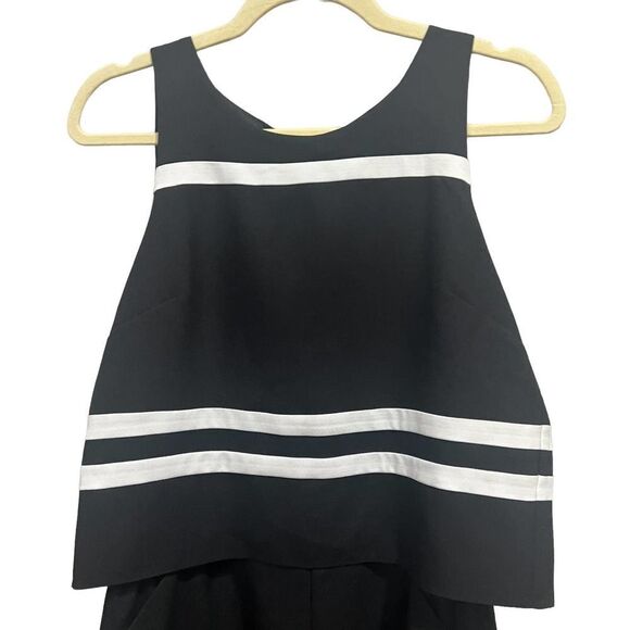 Parker AMOR Black & White Stripe Sleeveless Romper Size Medium m - Picture 7 of 11